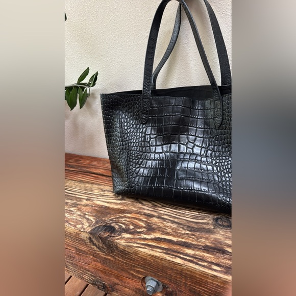 Cuyana Croc-Embossed Structured Tote - Size Small - Picture 2 of 16